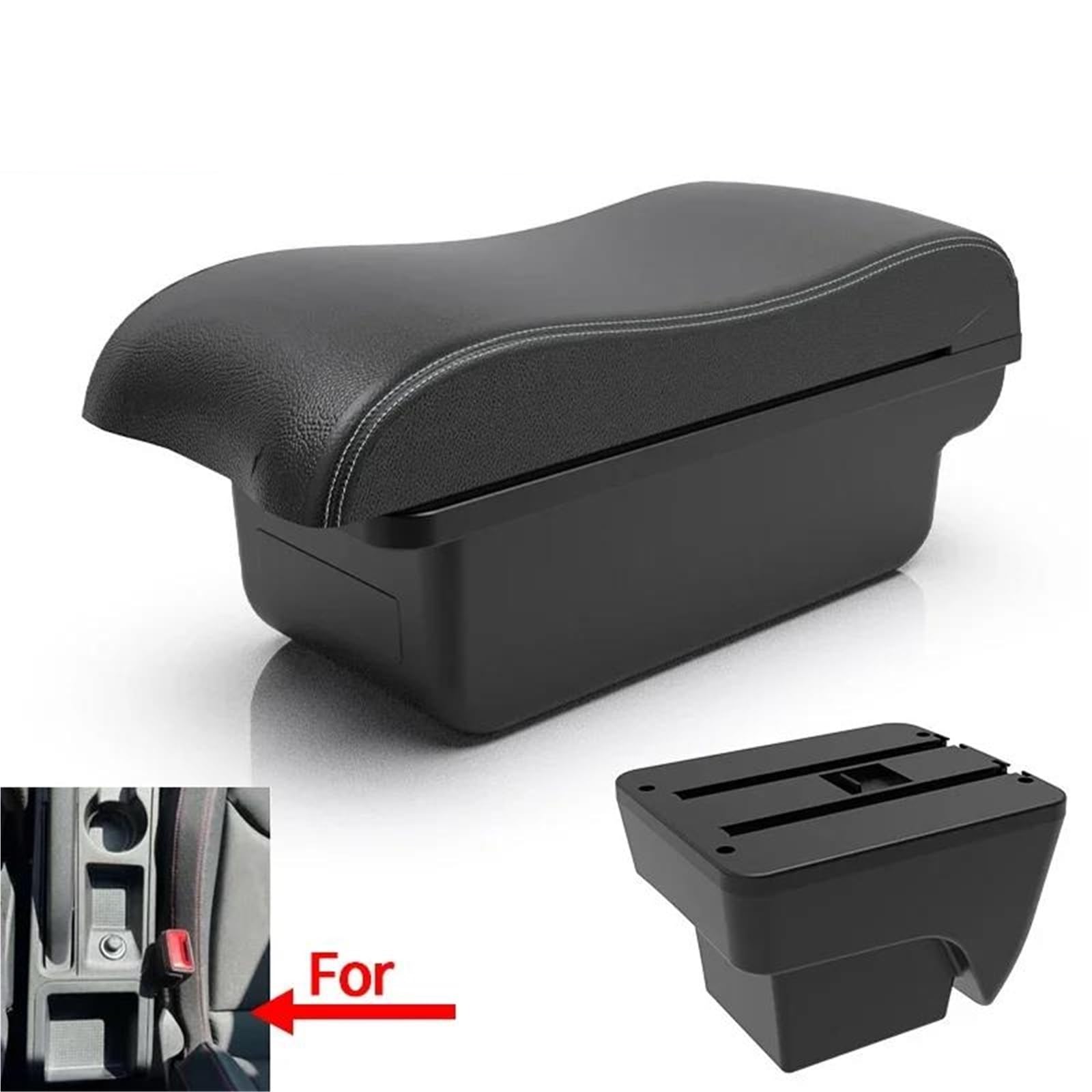 Mittelarmlehne Für Seat Für Arona Auto-Armlehnenmodifikation Multifunktionale Doppelschichtige Aufbewahrungsbox Mit USB-Aufladung Aufbewahrungskonsole(Style A3) von DZSQWETYU