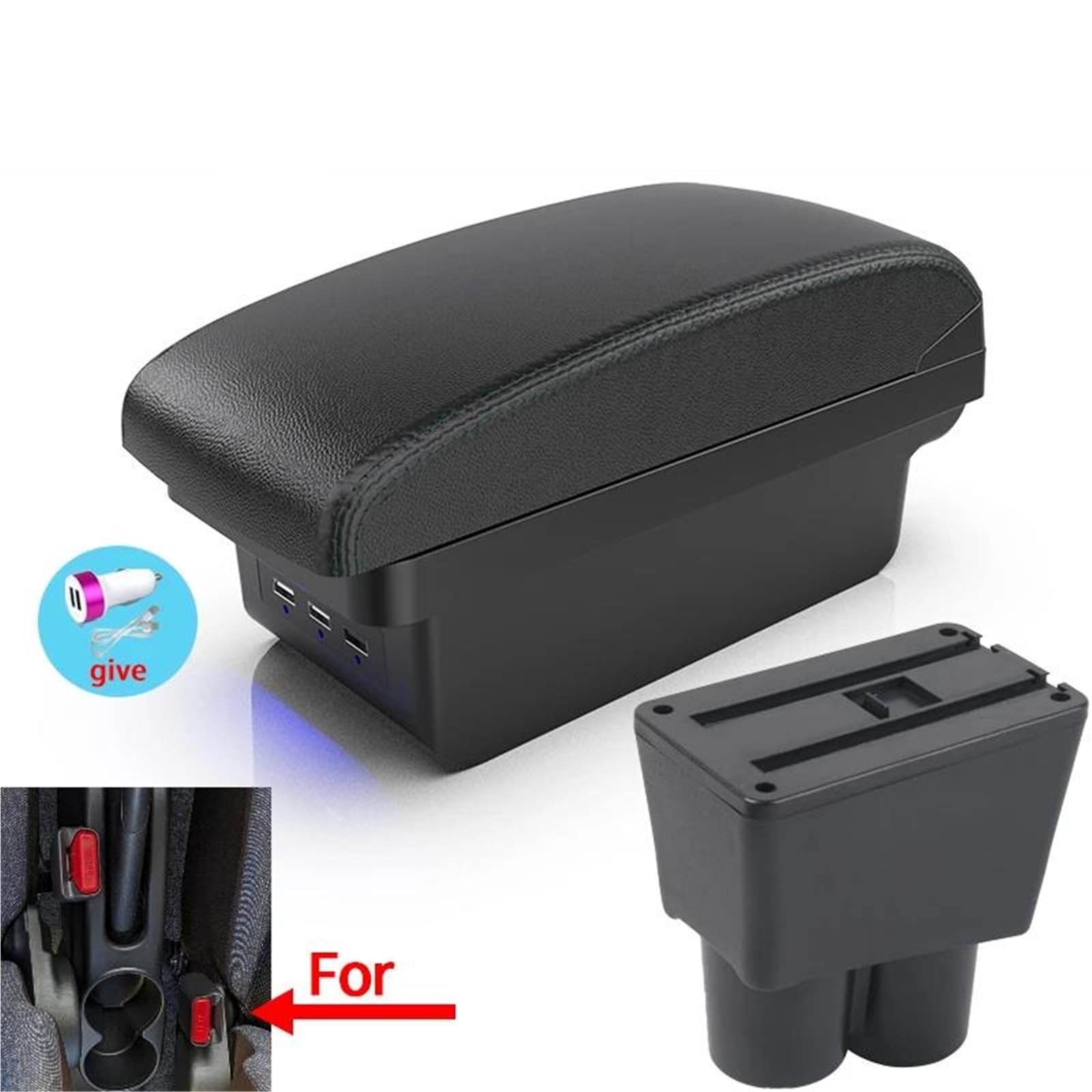 Mittelarmlehne Für Suzuki Für Alto Auto Armlehne Box Zubehör Aufbewahrungsbox Auto Modifikation Innenraum Autozubehör Aufbewahrungskonsole(Style B2) von DZSQWETYU