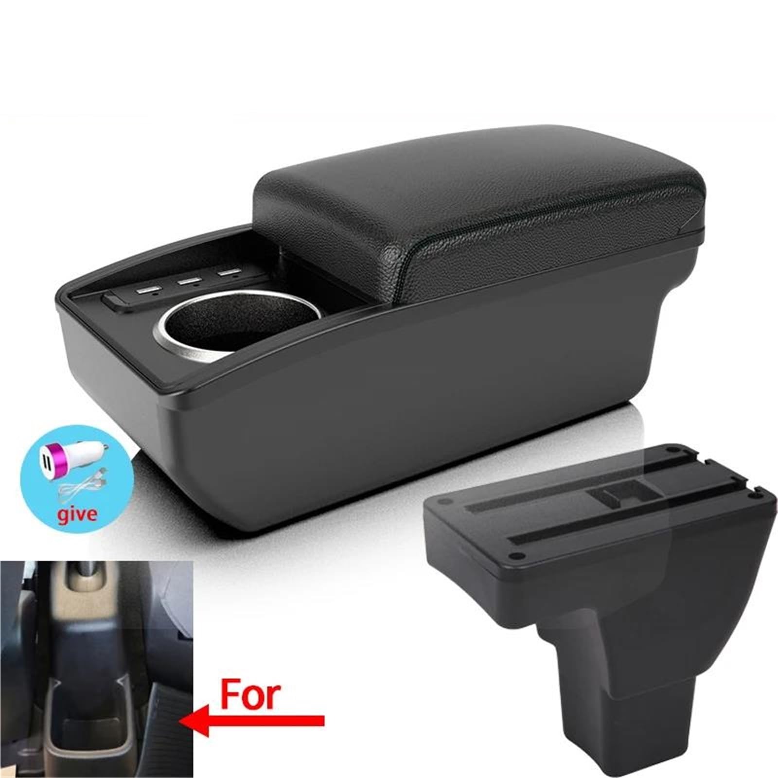 Mittelarmlehne Für Suzuki Für Karimun Auto Armlehne Zentrale Aufbewahrungsbox Spezielle Retrofit Innen USB Auto Zubehör Aufbewahrungskonsole(Style B2) von DZSQWETYU