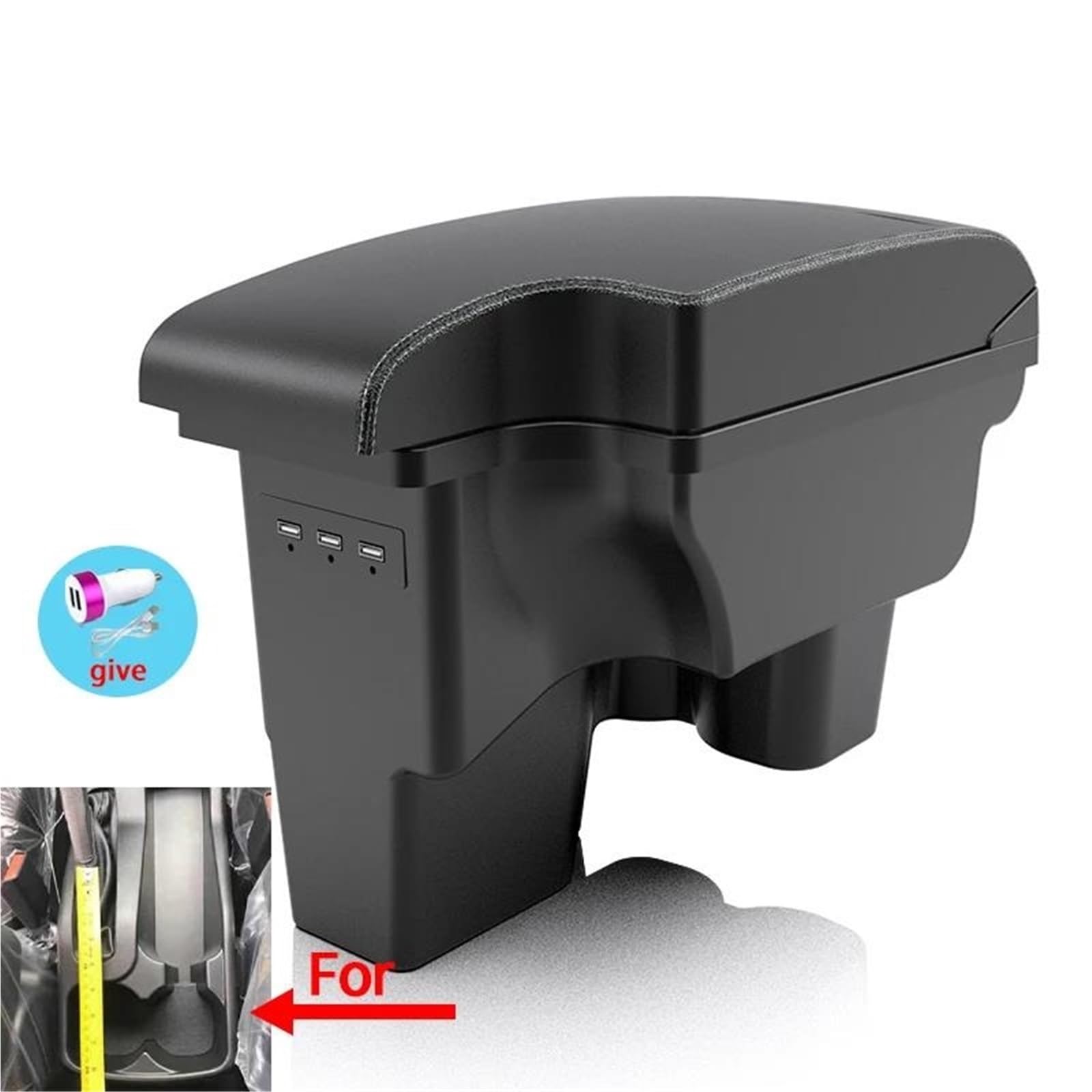 Mittelarmlehne Für Toyota Für Hilux Armlehne Box Innen Teile Auto Armlehne Storage Box Halter Aschenbecher Auto Zubehör USB Aufbewahrungskonsole(Style A3) von DZSQWETYU