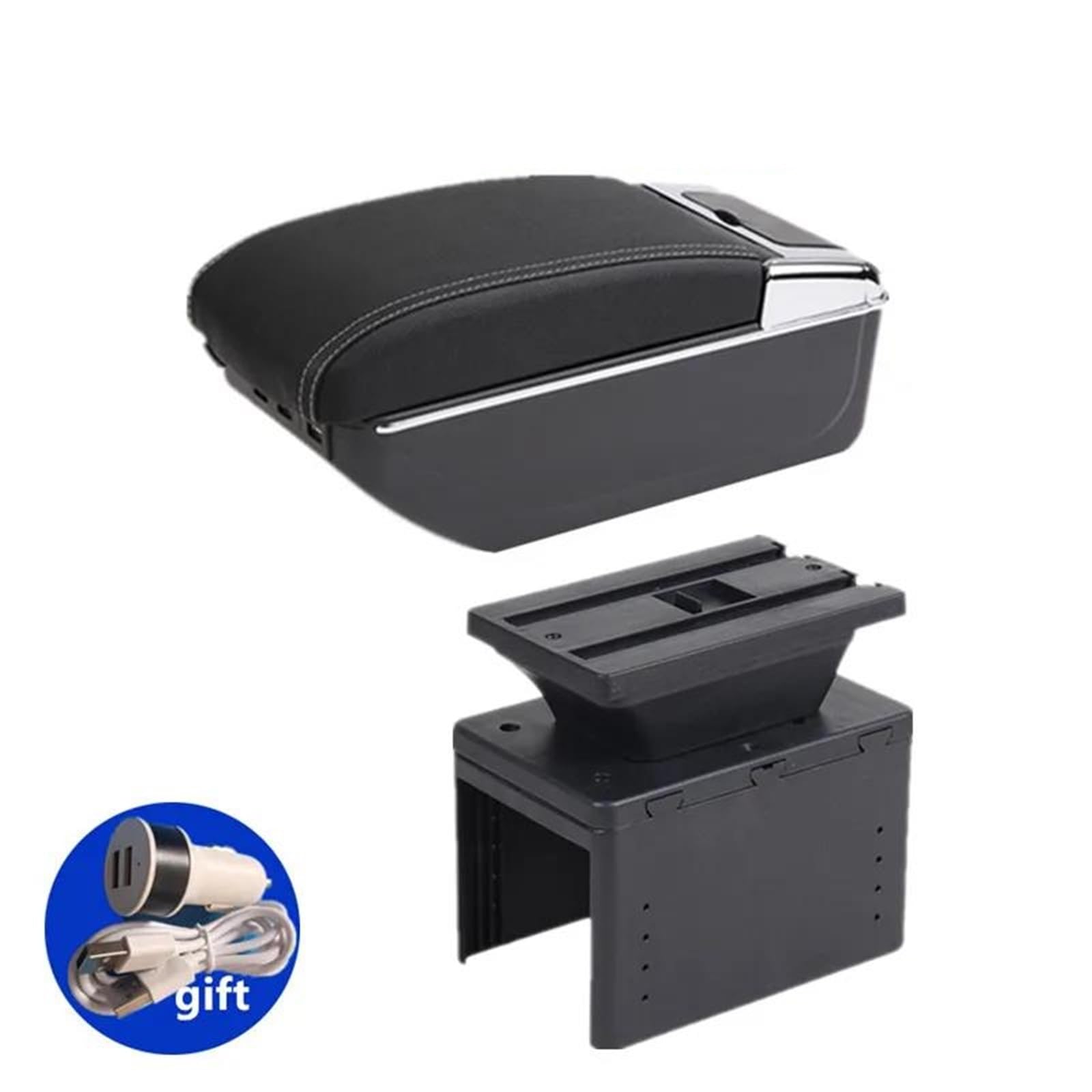 Mittelarmlehne Universal Auto Armlehne Box Zentrale Universal Modell Armlehne Box Auto Lagerung Box Unterstützung Arm Innen Aufbewahrungskonsole(Style C3) von DZSQWETYU