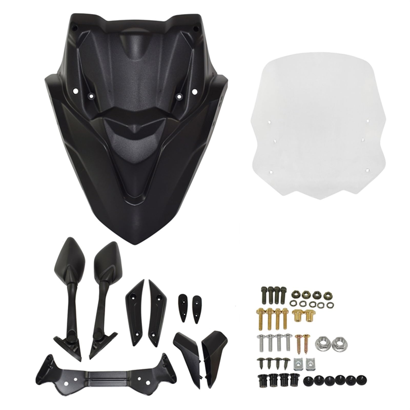 Windschutzscheibenglas Mit Frontmaske Rückspiegel Für Für NMAX125 Für NMAX155 Windschild Windabwei(Clear) von DZSQWETYU