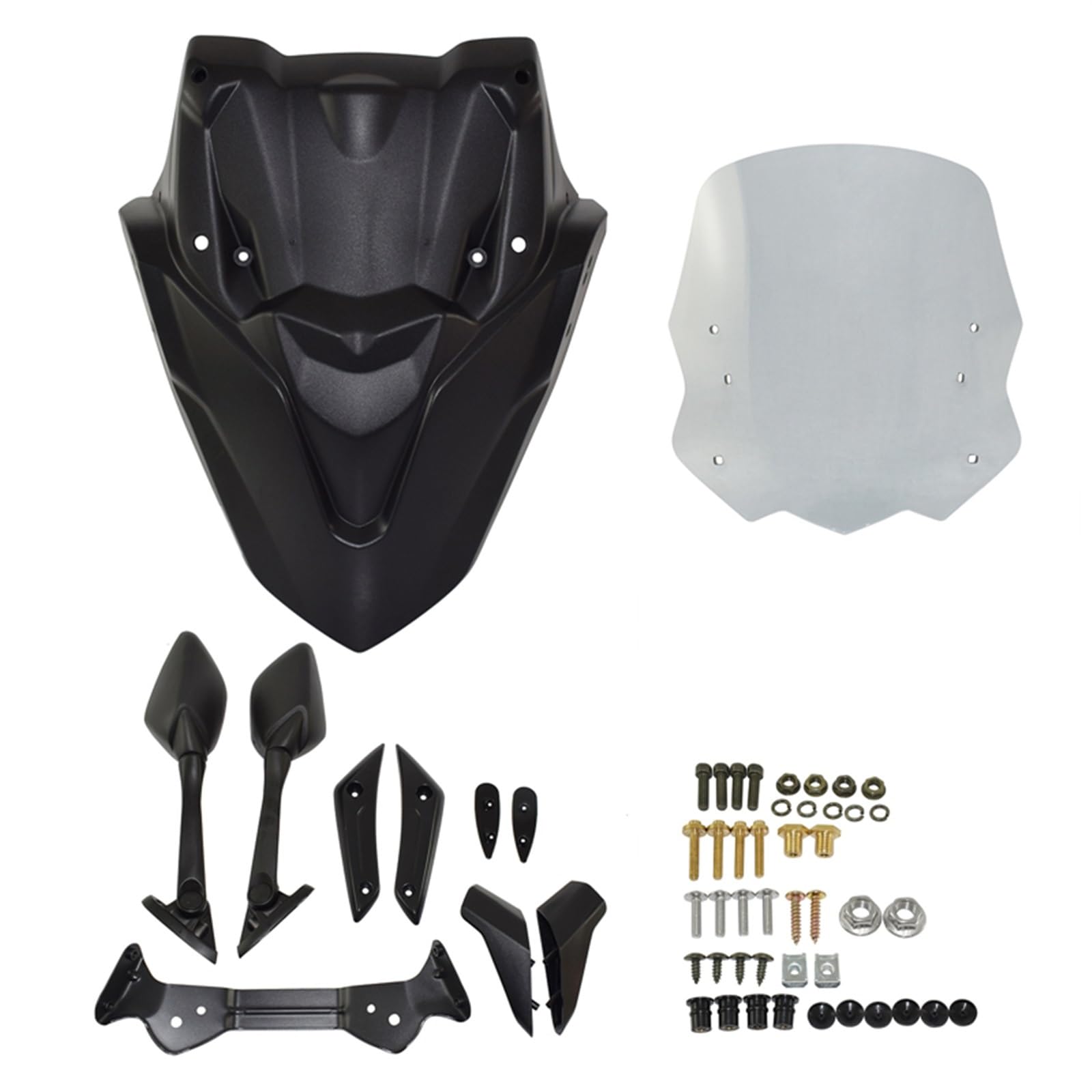 Windschutzscheibenglas Mit Frontmaske Rückspiegel Für Für NMAX125 Für NMAX155 Windschild Windabwei(Smoke Gray) von DZSQWETYU