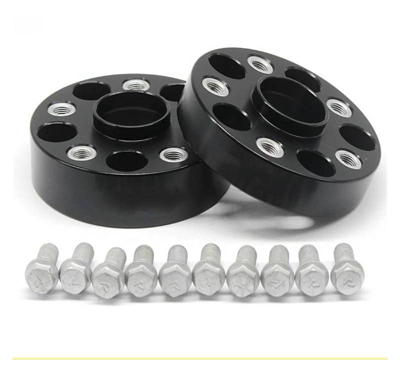 Wheel Spacers 2 stück 20/25/30/35/40/50mm PCD 5x11 2 57,1mm Rad Spacer Adapter für VW für Octavia Spurplatten Spurverbreiterung(2PCD 80mm Black) von DZSYANJIASM