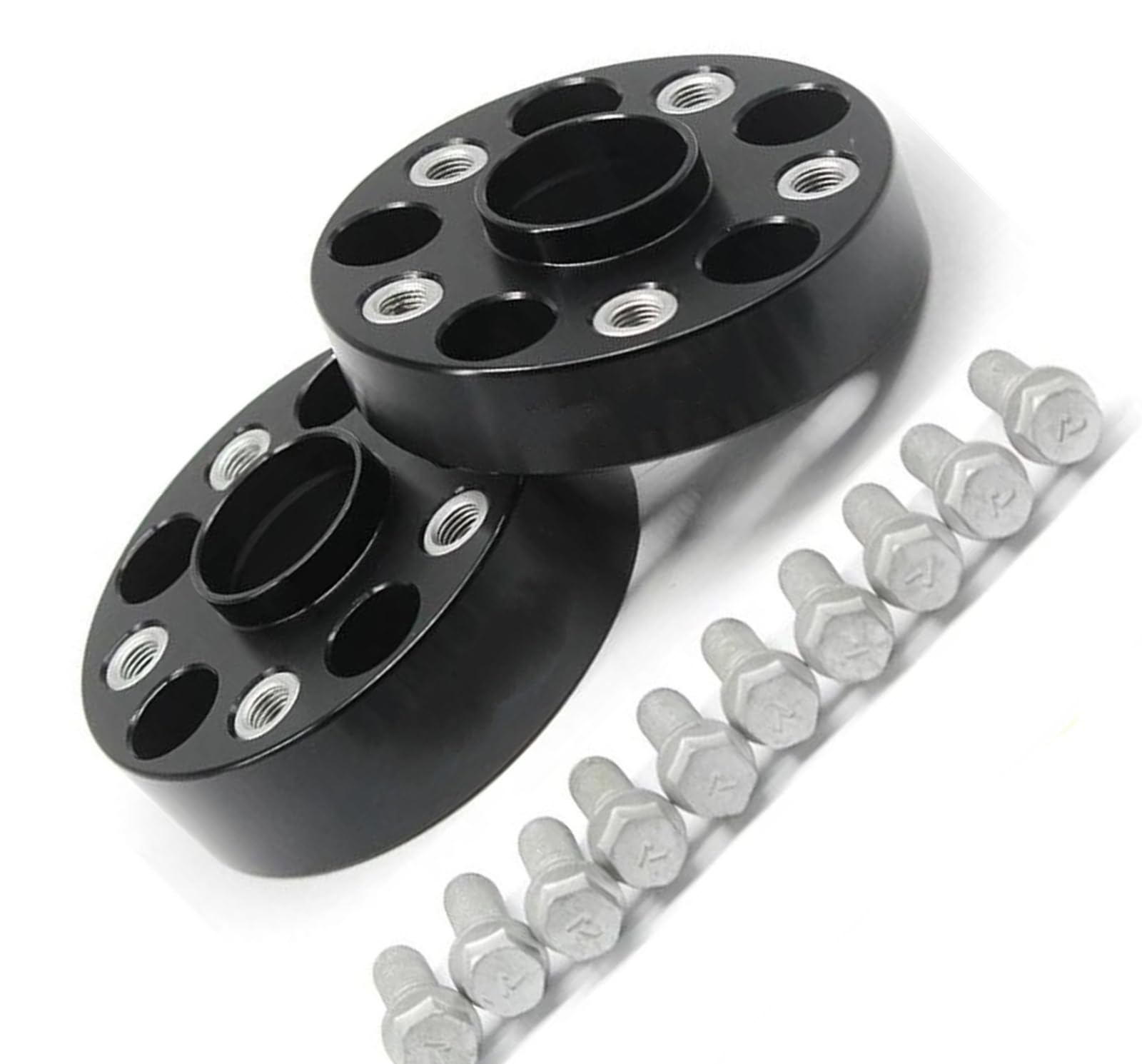 Wheel Spacers 2 stück 20/25/30/35/40/50mm PCD 5x11 2 57,1mm Rad abstandshalter Adapter für Skoda Spurplatten Spurverbreiterung(2PCD 50mm Black) von DZSYANJIASM