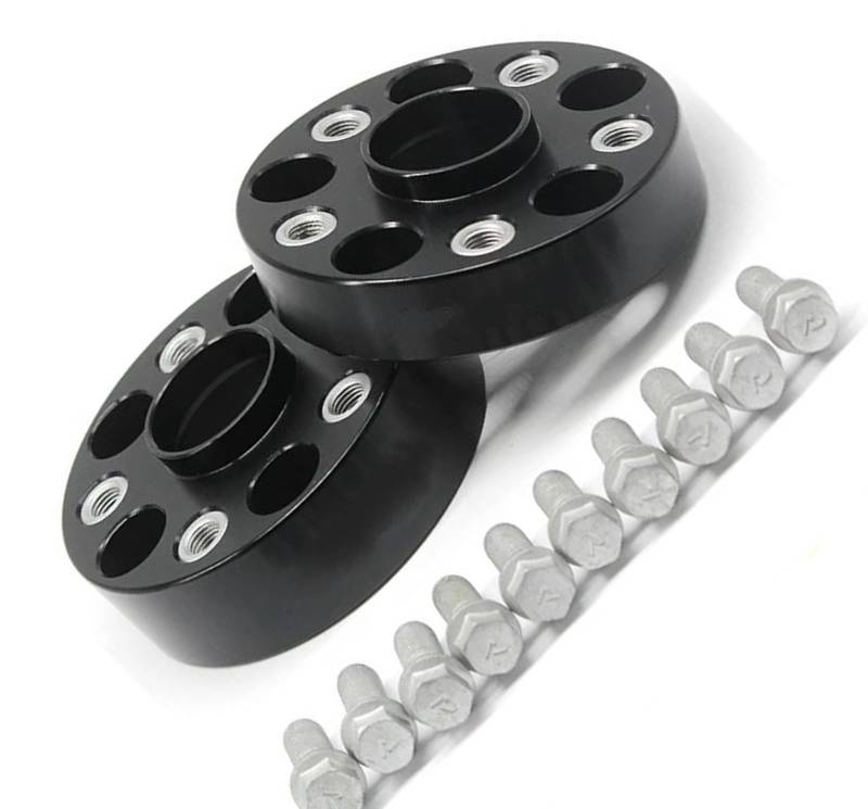 Wheel Spacers 2 stück 20/25/30/35/40/50mm PCD 5x11 2 57,1mm Rad abstandshalter Adapter für Skoda Spurplatten Spurverbreiterung(2PCD 50mm Black) von DZSYANJIASM