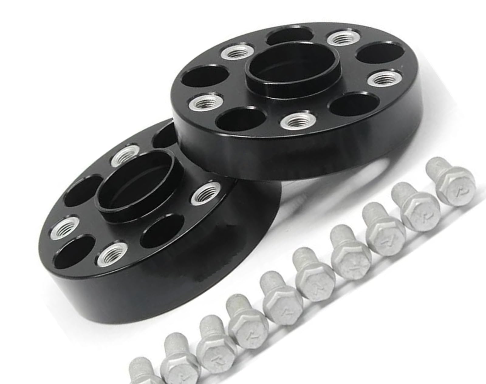 Wheel Spacers 2 stück 20/25/30/35/50mm Aluminium Legierung CNC Rad Spacer Anzug PCD 5x100 CB 57,1 für Polo Spurplatten Spurverbreiterung(2PCS 40mm Black) von DZSYANJIASM