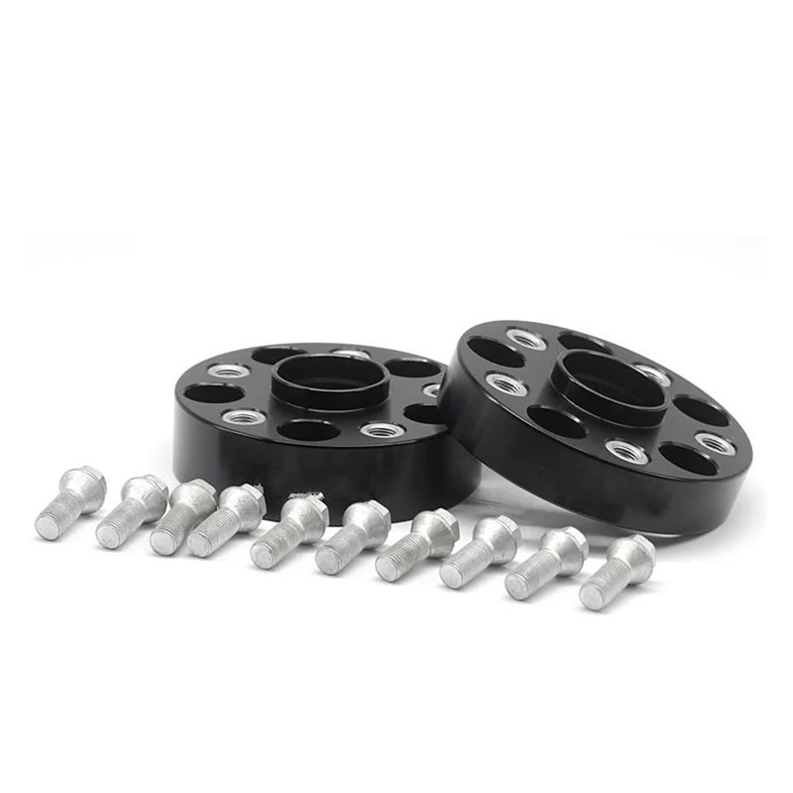 Wheel Spacers 2-teiliger 20/25/30/35/40/50mm PCD 5x112 57,1mm Spurverbreiterung Adapter für Scirocco Spurplatten Spurverbreiterung(2PCD 25mm Black) von DZSYANJIASM