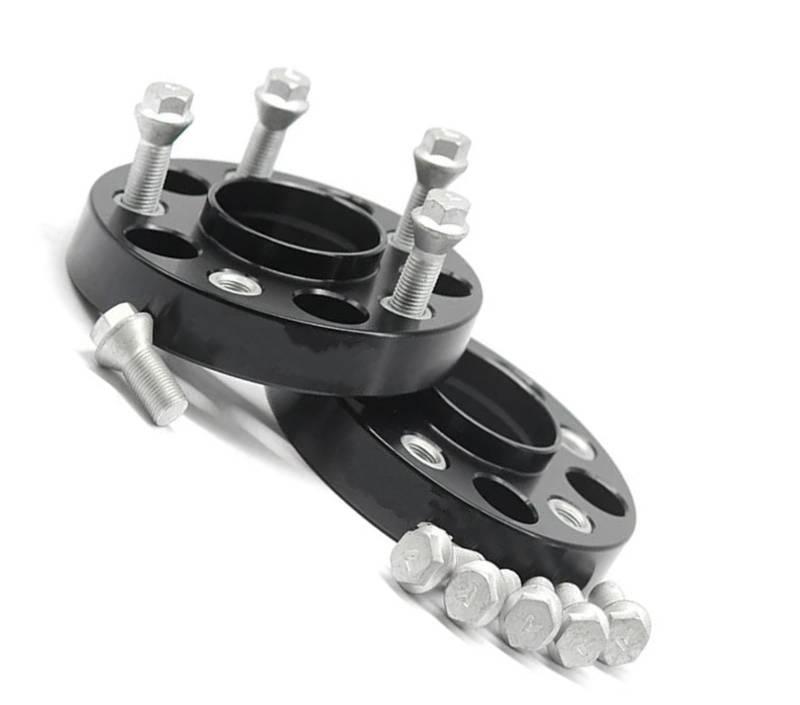 Wheel Spacers 2-teiliger 20/25/30/35/40/50mm PCD 5x112 57,1mm Spurverbreiterung Adapter für Tiguan Spurplatten Spurverbreiterung(2PCD 50mm Black) von DZSYANJIASM