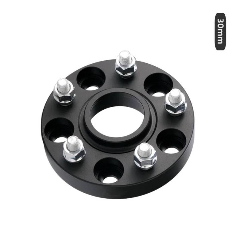 Wheel Spacers Embers PCD 5x112 CB 66,6mm Rad Spacer Adapter M14x1.5 Für Geschmiedet Aluminium Legierung 1 Stück Spurplatten Spurverbreiterung(1PC 30mm Black) von DZSYANJIASM