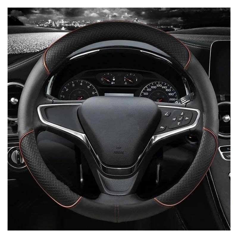 Lenkradbezug 38cm 15" Auto Lenkradbezug Leder Für Chevy Für Trax Für Tracker Für Aveo Für Lova Für RV Auto Lenkradhülle(Kaffee) von DZSYINGCHUSM