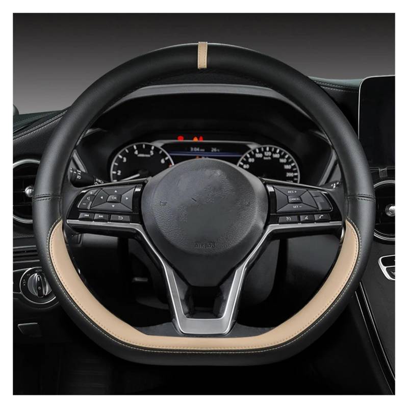 Lenkradbezug Auto-Lenkradbezug, rutschfest Und Verschleißfest Für Nissan Für Altima Für Teana 2019 Autozubehör Auto Lenkradhülle(Beige) von DZSYINGCHUSM