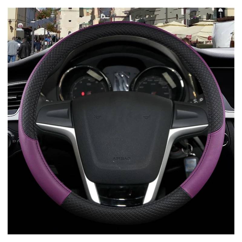 Lenkradbezug Autolenkradabdeckung Aus PU-Leder, rutschfest, Autozubehör Für MG HS ZS EV MG3 3SW MG5 MG6 MG7 ZR EHS EZS GT, 9 Farben Auto Lenkradhülle(O Shape Wine Red) von DZSYINGCHUSM