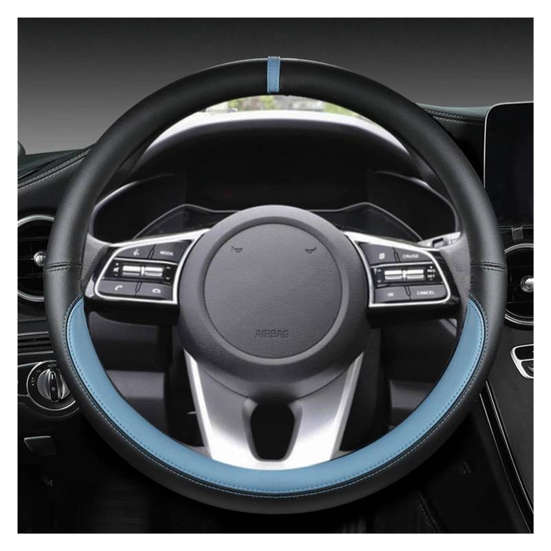 Lenkradbezug Für Kia Für Ceed Für Sorento Für Cerato K2 K3 K4 K5 KX3 KX5 2022 Autolenkradabdeckung 38cm 15" Leder Auto Lenkradhülle(Blue O Shape) von DZSYINGCHUSM