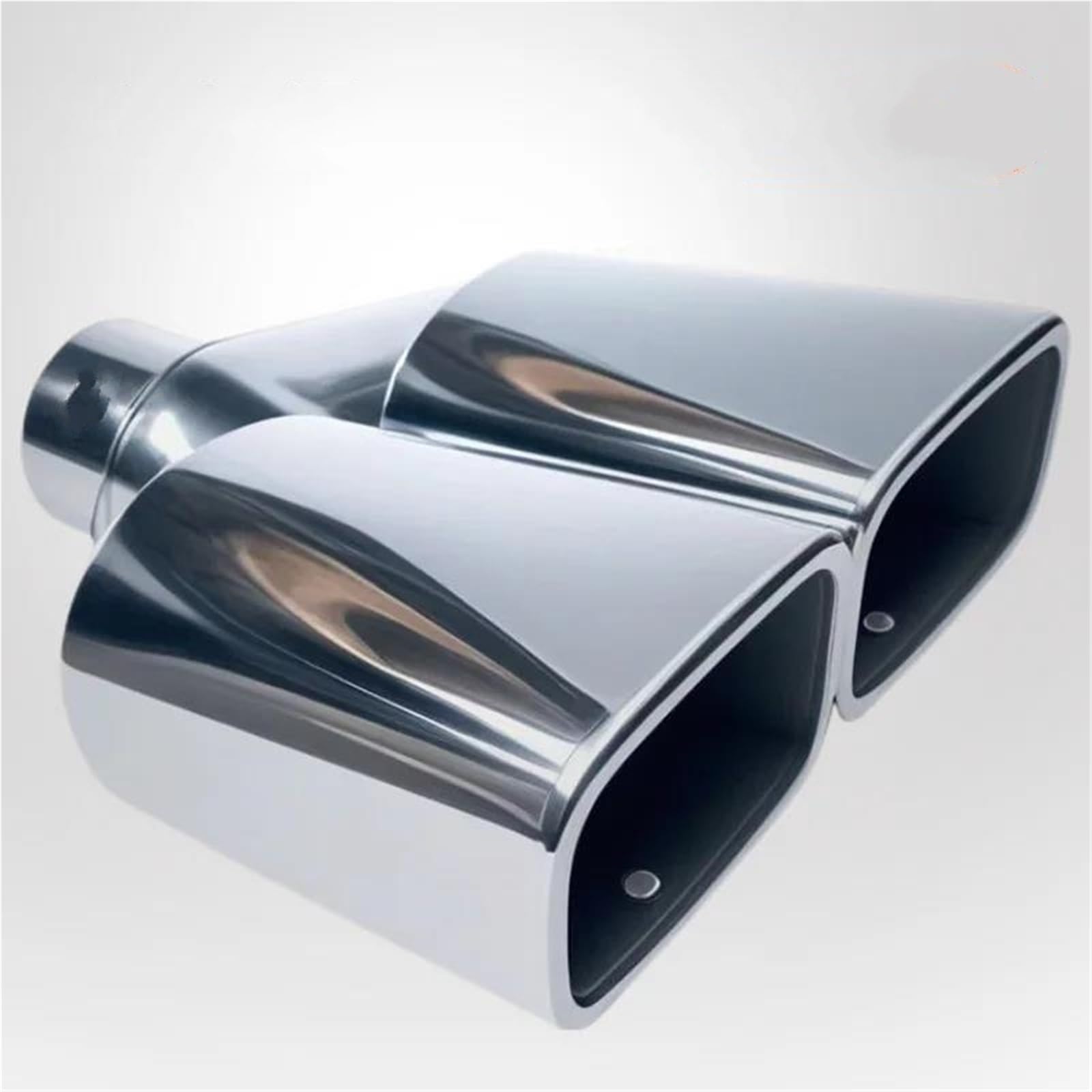 Auspuffblenden 1 PCS Edelstahl Schalldämpfer Spitze System Rohr Universal Quadrat Doppel Outlet Auspuff Spitze Auto Zubehör Einlass 60mm Auto Auspuffblende(Silber) von DZSYOHFS