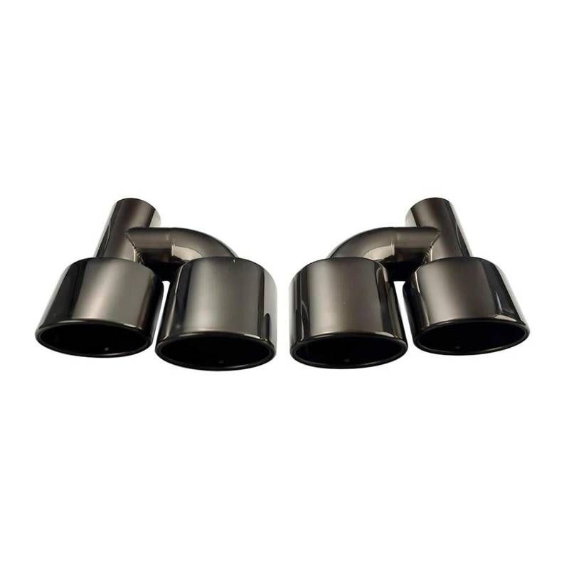Auspuffblenden 1 Paar Ovale Auto-Auspuffblende 63 Mm Einlass Chrom Silber Edelstahl 165 X 85 Mm Auslass Doppelauspuffrohr Endrohre Für W204 Auto Auspuffblende(Schwarz) von DZSYOHFS