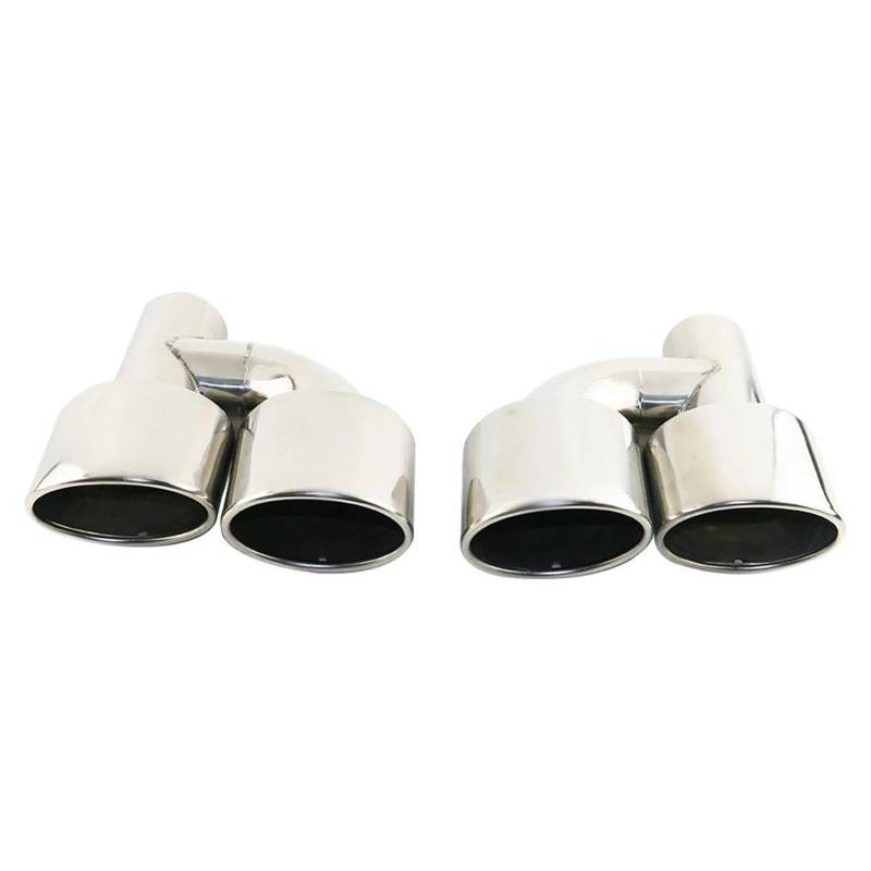 Auspuffblenden 1 Paar Ovale Auto-Auspuffblende 63 Mm Einlass Chrom Silber Edelstahl 165 X 85 Mm Auslass Doppelauspuffrohr Endrohre Für W204 Auto Auspuffblende(Silber) von DZSYOHFS