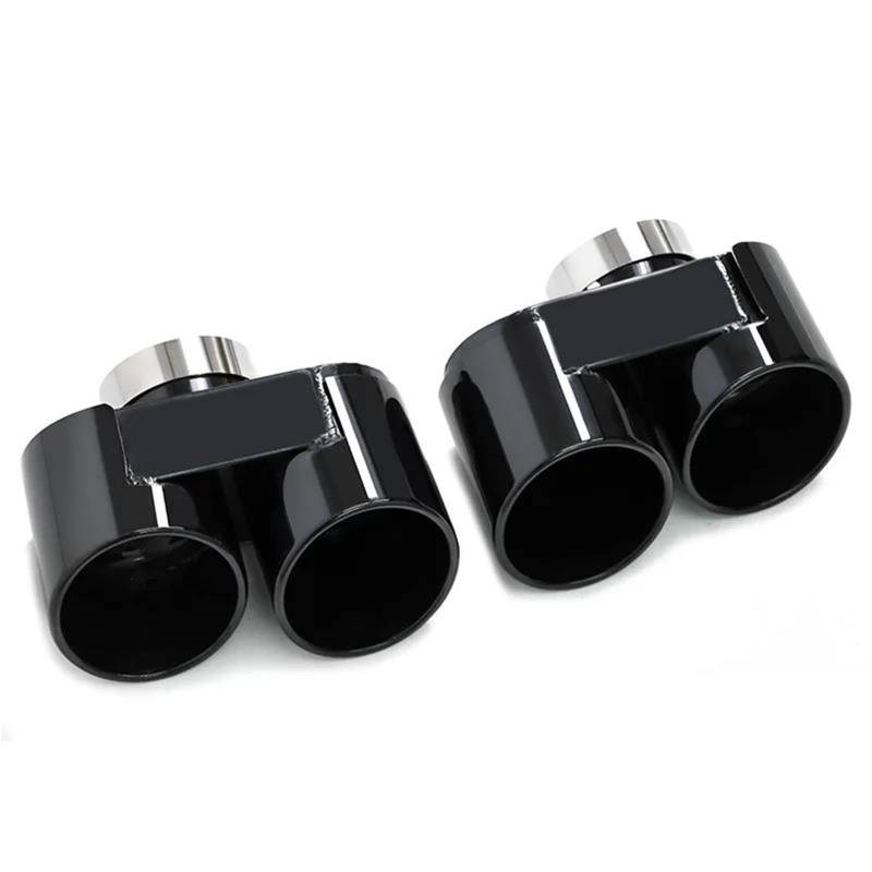 Auspuffblenden 1 Paar Quad-Auspuffendrohre Für G20 G21 320i 330i 330e 2020+ Upgrade Quad-Schalldämpfer-Endrohre Auspuffsystem Auto Auspuffblende(Black A) von DZSYOHFS