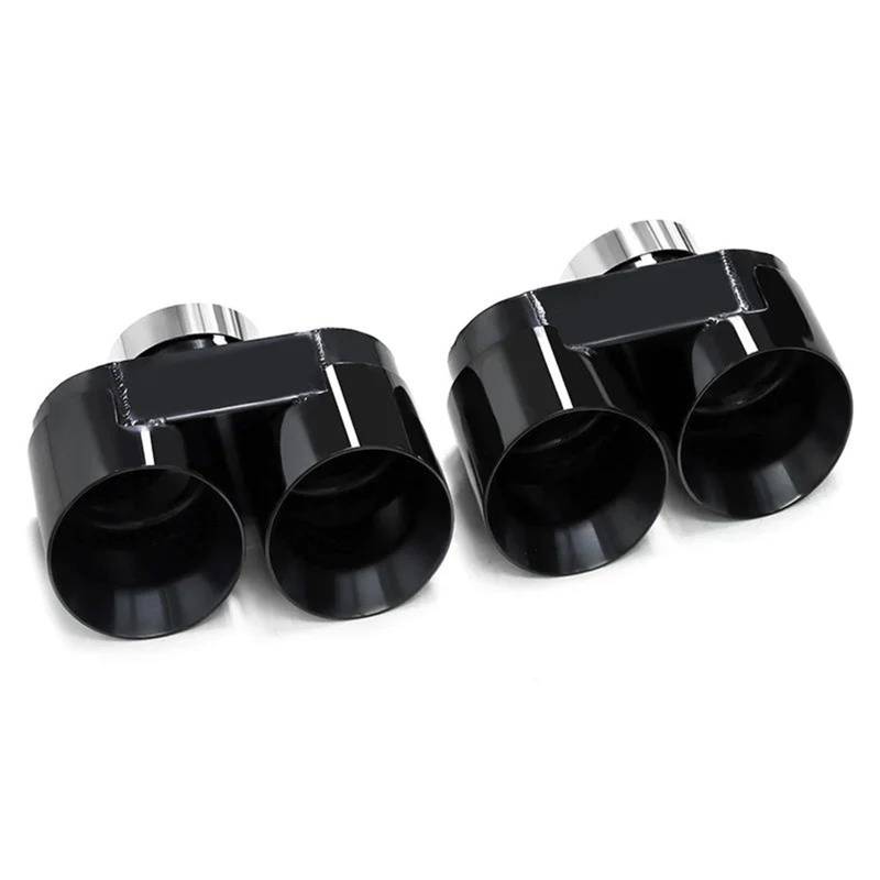 Auspuffblenden 1 Paar Quad-Auspuffendrohre Für G20 G21 320i 330i 330e 2020+ Upgrade Quad-Schalldämpfer-Endrohre Auspuffsystem Auto Auspuffblende(Black B) von DZSYOHFS
