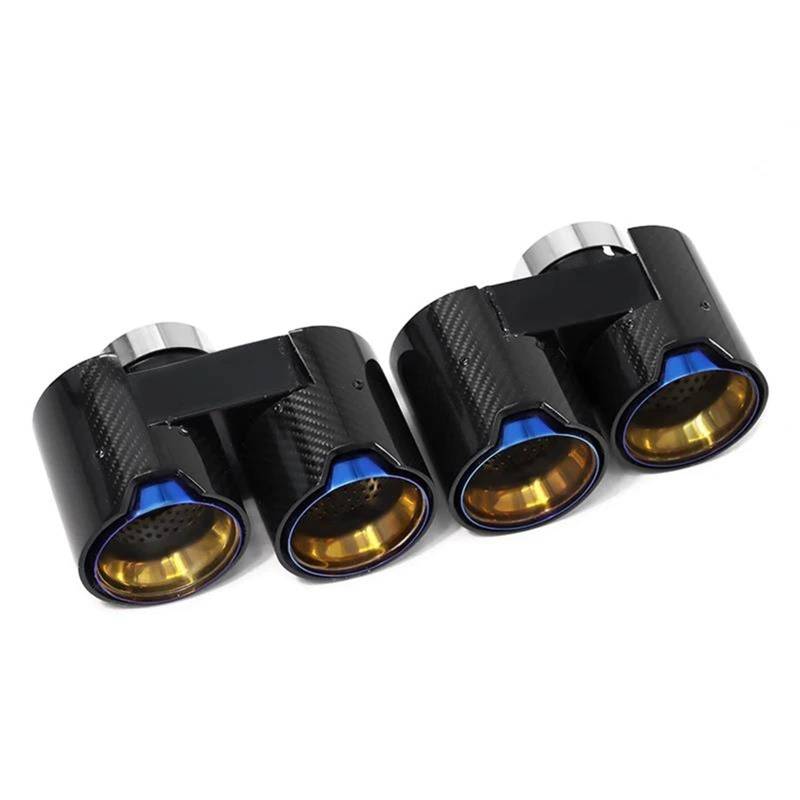Auspuffblenden 1 Paar Quad-Auspuffendrohre Für G20 G21 320i 330i 330e 2020+ Upgrade Quad-Schalldämpfer-Endrohre Auspuffsystem Auto Auspuffblende(Carbon C) von DZSYOHFS