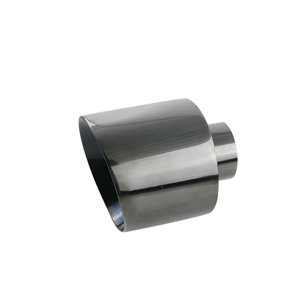 Auspuffblenden 1 STÜCKE 63mm 76mm Autoauspuffblende Universal Edelstahl Schalldämpfer Endrohr Schräg Rund Auslass 4,5'' 5'' Auto Auspuffblende(Black 76-127) von DZSYOHFS