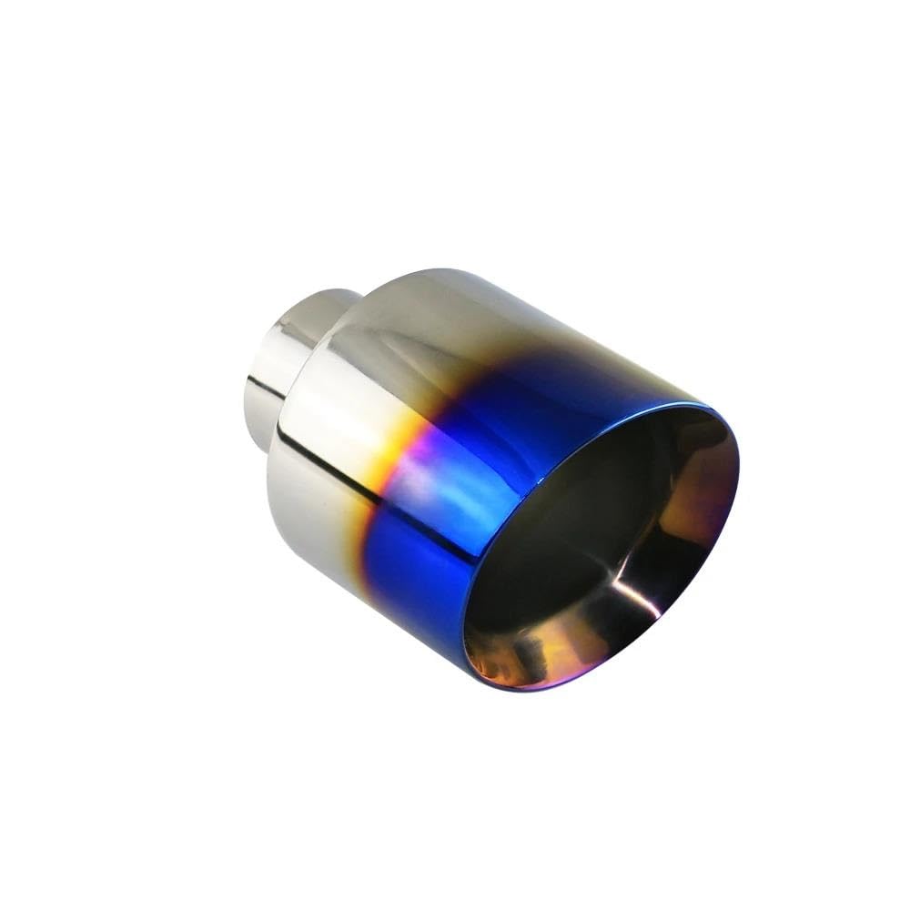 Auspuffblenden 1 STÜCKE 63mm 76mm Autoauspuffblende Universal Edelstahl Schalldämpfer Endrohr Schräg Rund Auslass 4,5'' 5'' Auto Auspuffblende(Blue 63-127) von DZSYOHFS