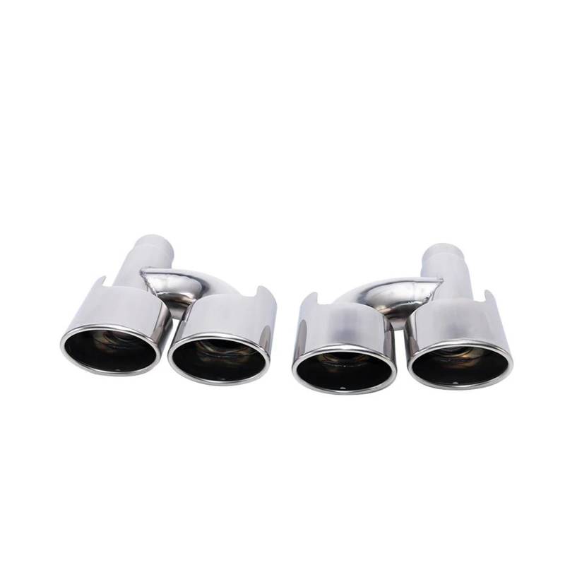 Auspuffblenden 1 Satz 57 Mm Auspuffspitzen Doppelter Autoschalldämpfer Ovales Fahrzeug-Endrohr Universalauspuff Edelstahl Ovale Auspuffspitze Auto Auspuffblende(Silber) von DZSYOHFS