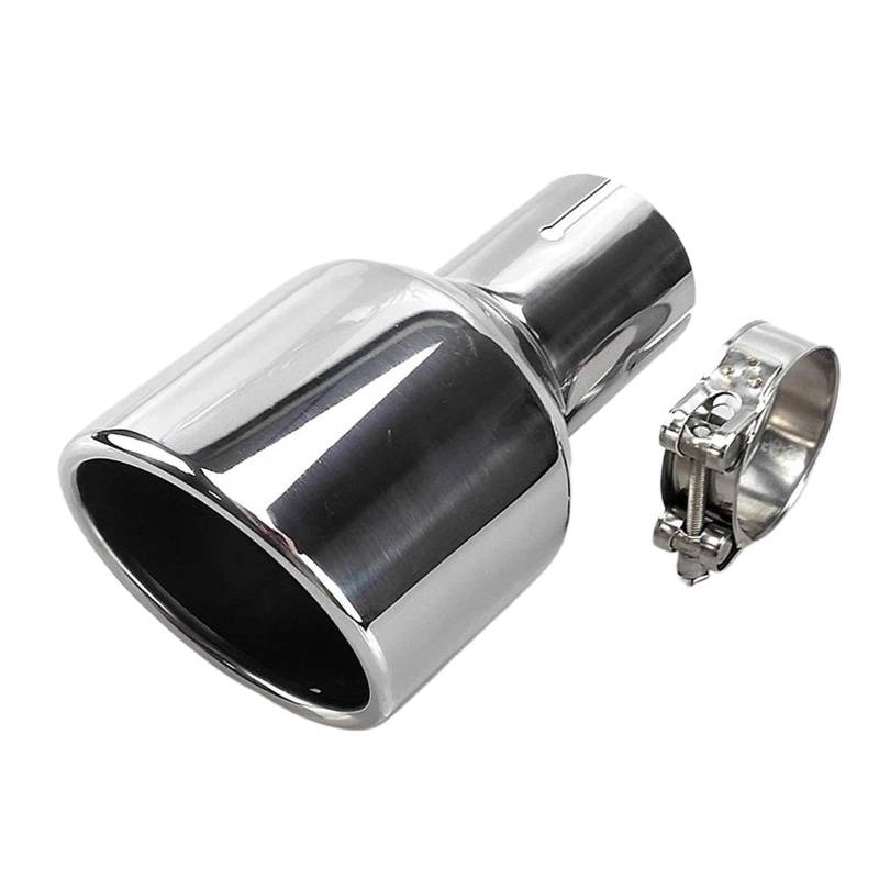 Auspuffblenden 1 Stück 114 Mm Auslass Universal Modifikation Autozubehör Silberner Gewellter Flansch Schalldämpfer Auspuff Edelstahl Spitze Endrohr Auto Auspuffblende(Flat cut-Inlet 60mm) von DZSYOHFS