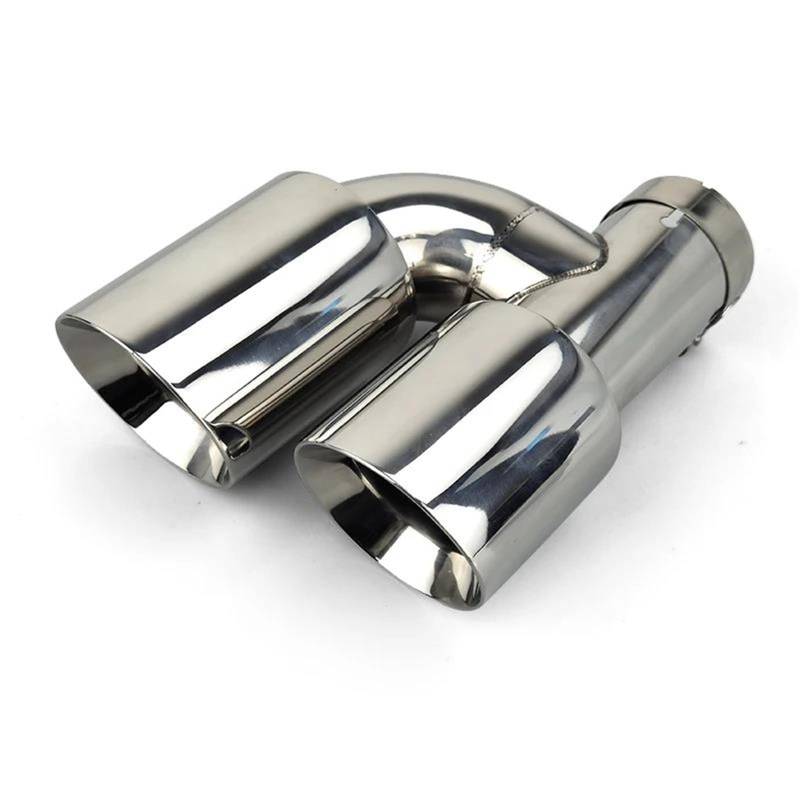 Auspuffblenden 1 Stück Auto Universal Auspuff H Typ Dual Tipps 304 Edelstahl Endrohre Für Schalldämpfer Ändern Düsendekoration Auto Auspuffblende(Right In60-Out 89mm) von DZSYOHFS