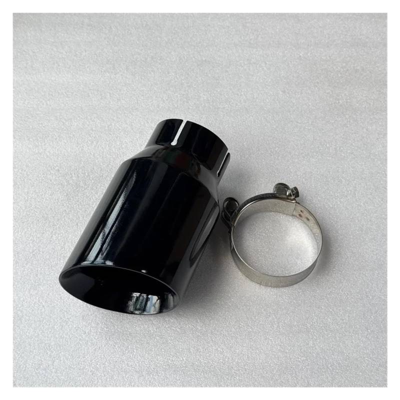Auspuffblenden 1Pcs Schwarz Edelstahl Auspuff Düse Universal Auspuff Spitze Schalldämpfer Rohr Für Vw Auto Zubehör Auto Auspuffblende(ID 57MM-OD 89MM) von DZSYOHFS