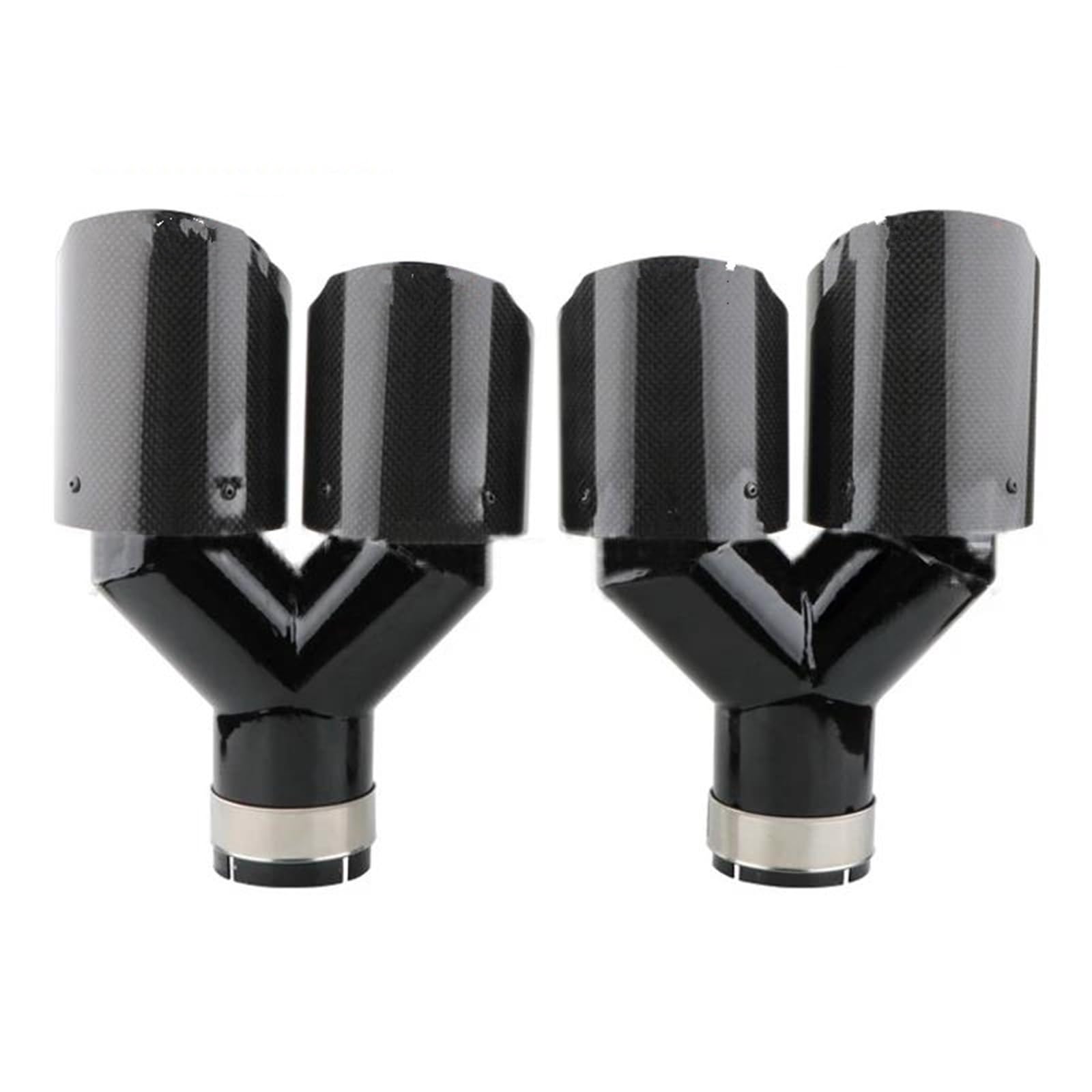 Auspuffblenden 63 Mm AK-Schalldämpfer-Auspuff Universelle Auspuffspitzen Aus Y-förmige Doppelauspuffspitze Auspuffschalldämpfer Aus Rostfreiem Stahl Auto Auspuffblende(1 Right N 1left) von DZSYOHFS