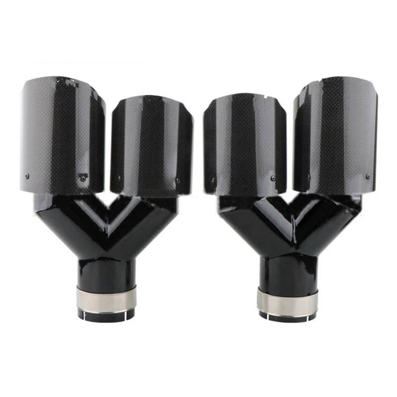 Auspuffblenden 63 Mm AK-Schalldämpfer-Auspuff Universelle Auspuffspitzen Aus Y-förmige Doppelauspuffspitze Auspuffschalldämpfer Aus Rostfreiem Stahl Auto Auspuffblende(1 Right N 1left) von DZSYOHFS