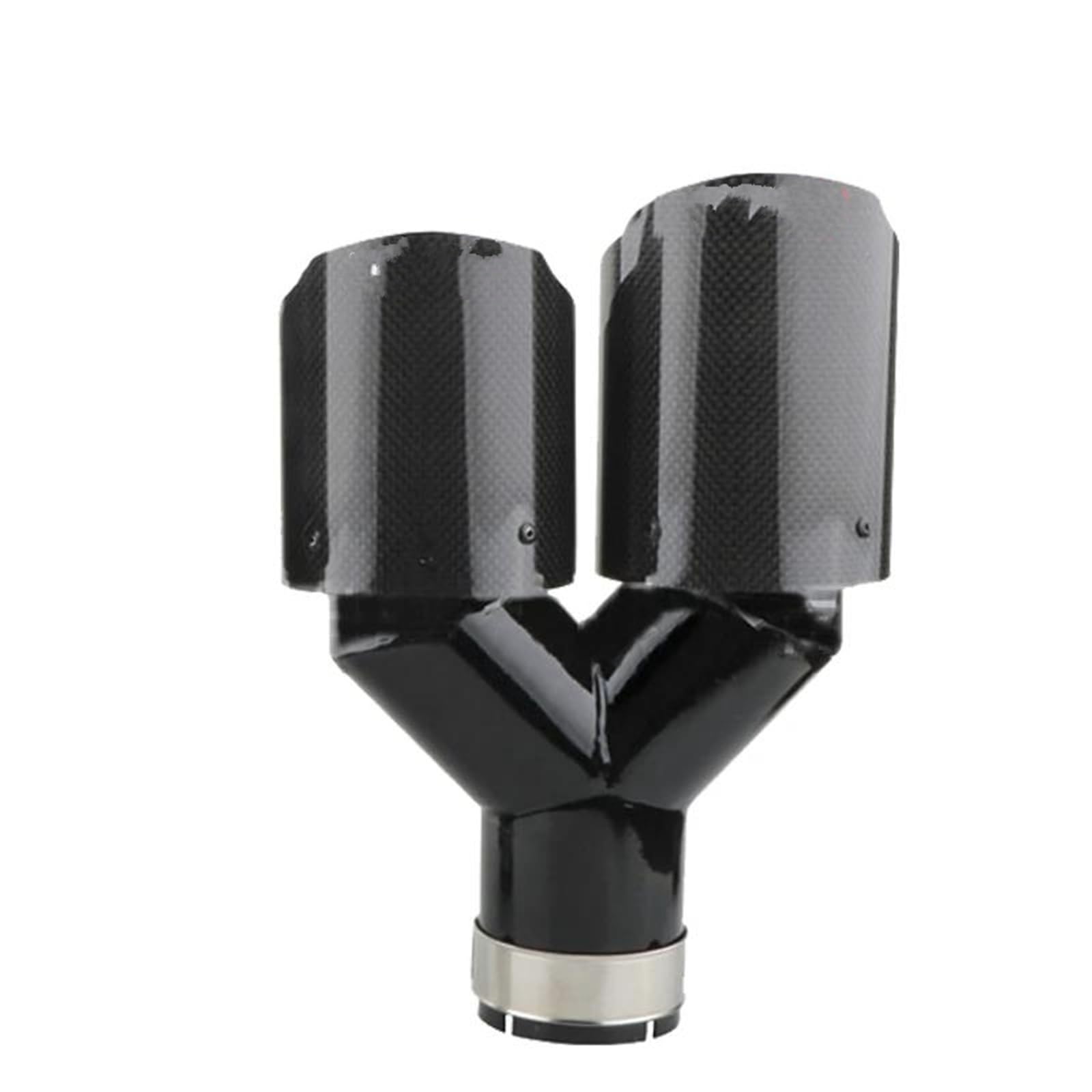 Auspuffblenden 63 Mm AK-Schalldämpfer-Auspuff Universelle Auspuffspitzen Aus Y-förmige Doppelauspuffspitze Auspuffschalldämpfer Aus Rostfreiem Stahl Auto Auspuffblende(1left) von DZSYOHFS