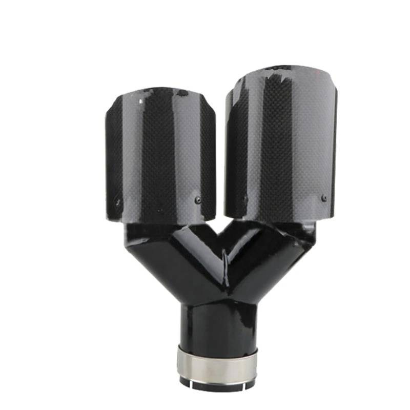 Auspuffblenden 63 Mm AK-Schalldämpfer-Auspuff Universelle Auspuffspitzen Aus Y-förmige Doppelauspuffspitze Auspuffschalldämpfer Aus Rostfreiem Stahl Auto Auspuffblende(1left) von DZSYOHFS