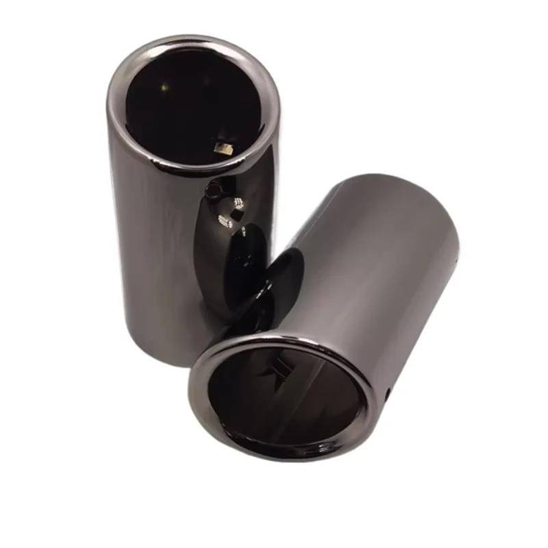 Auspuffblenden Auspuff Tipps Für F30 E90 Endrohr Edelstahl Auspuff Schalldämpfer Spitze Düse Auto Auspuffblende(Slanted black) von DZSYOHFS