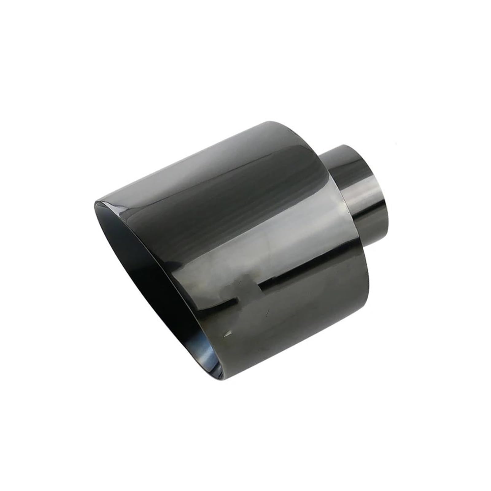 Auspuffblenden Auto-Auspuffendrohr-Schnittstelle 63 Mm 76 Mm Schräg Ovaler Auslass 127 Mm Universal-Edelstahl-Auto-Schalldämpfer-Endrohrdüse Auto Auspuffblende(Schwarz,76mm) von DZSYOHFS