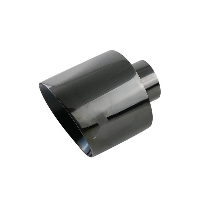 Auspuffblenden Auto-Auspuffendrohr-Schnittstelle 63 Mm 76 Mm Schräg Ovaler Auslass 127 Mm Universal-Edelstahl-Auto-Schalldämpfer-Endrohrdüse Auto Auspuffblende(Schwarz,76mm) von DZSYOHFS