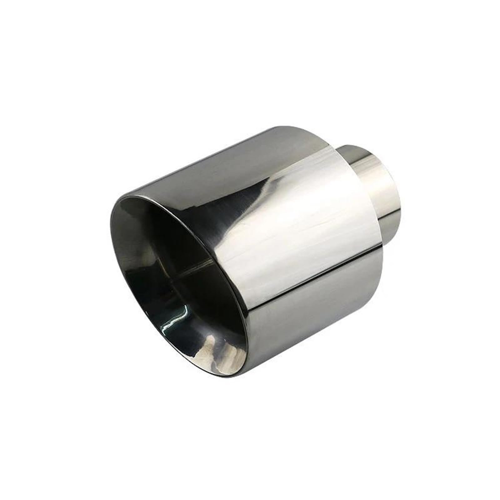 Auspuffblenden Auto-Auspuffendrohr-Schnittstelle 63 Mm 76 Mm Schräg Ovaler Auslass 127 Mm Universal-Edelstahl-Auto-Schalldämpfer-Endrohrdüse Auto Auspuffblende(Silber,76mm) von DZSYOHFS