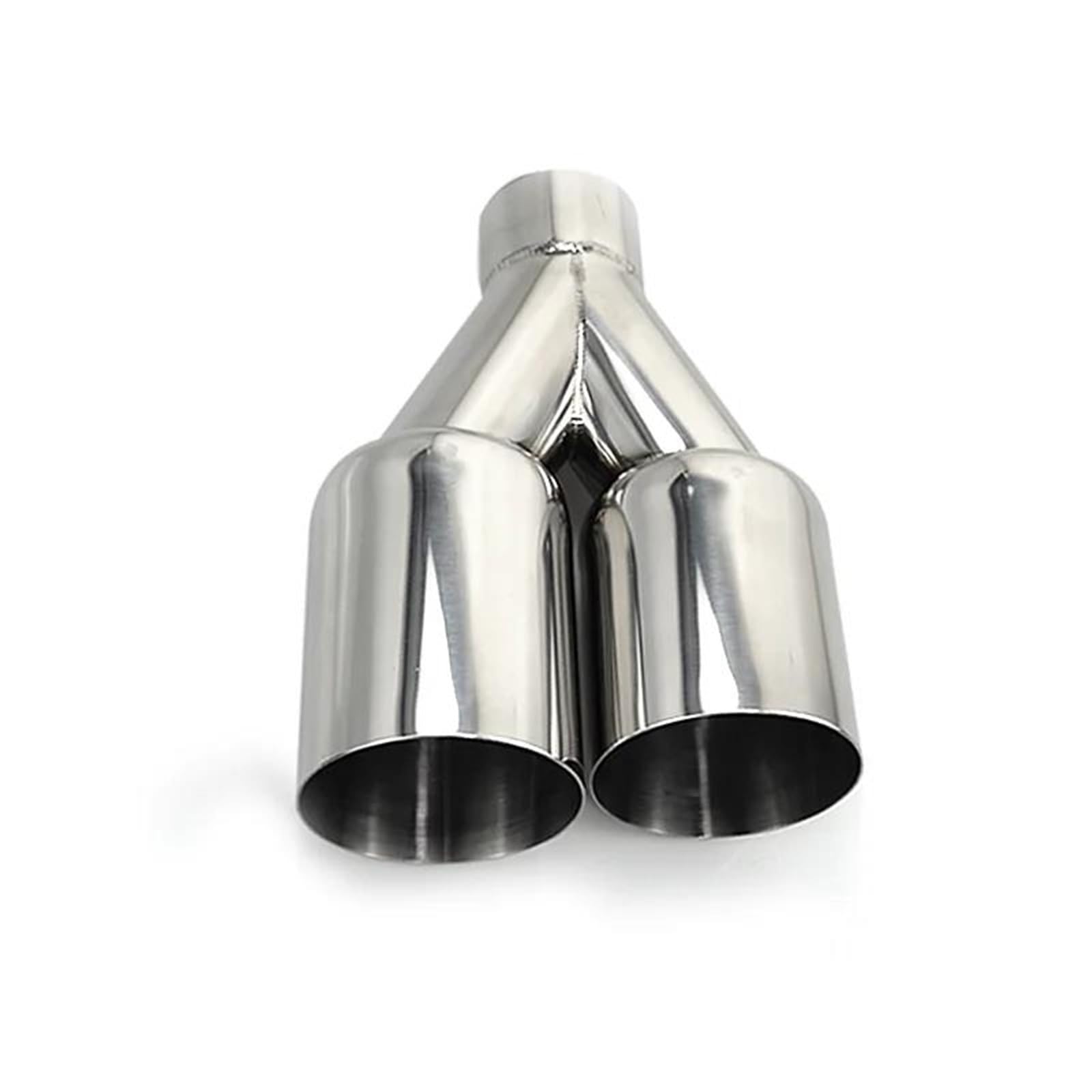 Auspuffblenden Doppelte Auspuffspitze Aus Edelstahl Mit Gerader Kante Poliertes Silbernes Schweißschalldämpfer-Endrohr Auto Auspuffblende(Right inlet) von DZSYOHFS