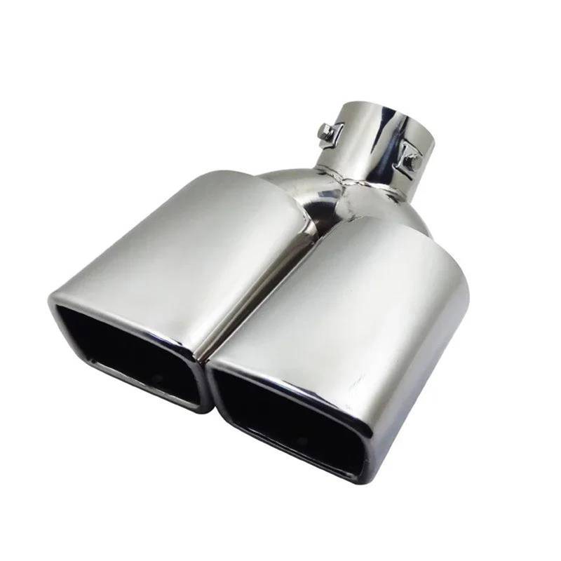 Auspuffblenden Für 14-21 Für Toyota Für Corolla Für Ralink Für Vios To Hyun Für Buick Für Excelle Für Weilang Dual Out Titan Black Square Endrohr Auto Auspuffblende(Silber) von DZSYOHFS
