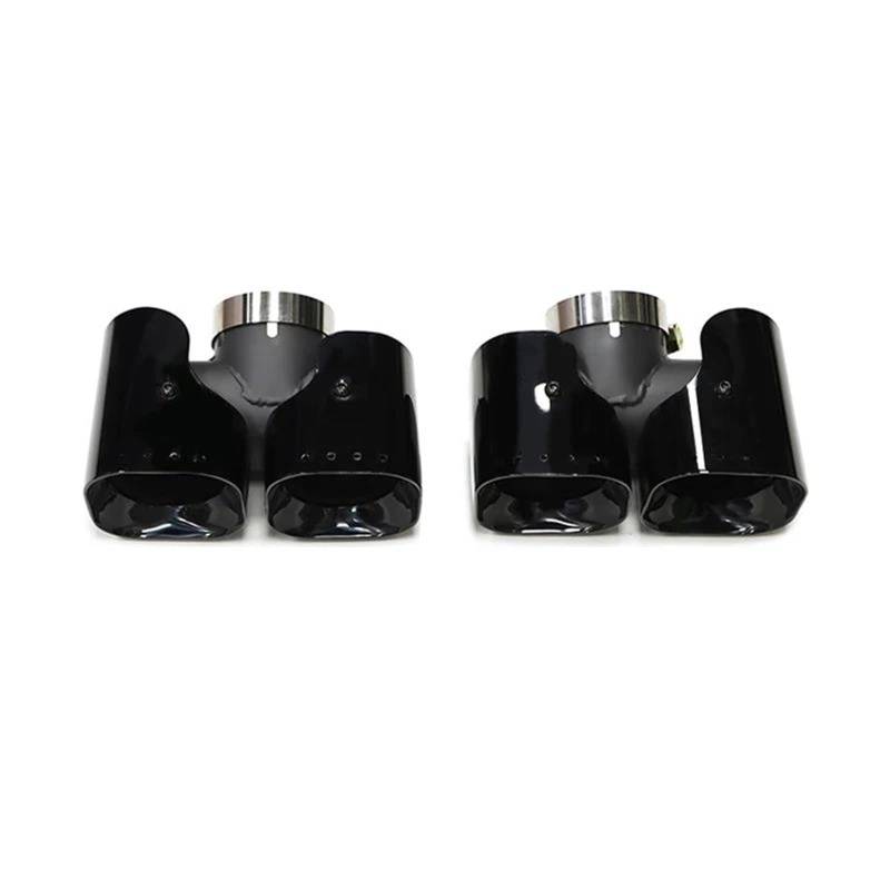 Auspuffblenden Für Land Für Rover Für Defender 90 110 2020-2024 Heckauspuff-Endrohrsystem-Upgrade Quad Square Edelstahl Geformter Schalldämpfer Auto Auspuffblende(2.0T Black A) von DZSYOHFS