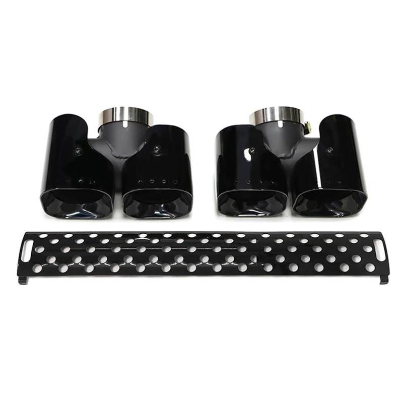 Auspuffblenden Für Land Für Rover Für Defender 90 110 2020-2024 Heckauspuff-Endrohrsystem-Upgrade Quad Square Edelstahl Geformter Schalldämpfer Auto Auspuffblende(2.0T Black AA) von DZSYOHFS