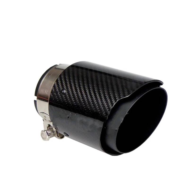Auspuffblenden Glänzendes Twill-Carbonfaser-Auto-Auspuffendrohr Schwarz Beschichtetes Edelstahl-Schalldämpfer-Endrohr Für BENZ-Autozubehör Auto Auspuffblende(In 81mm Out 101mm) von DZSYOHFS