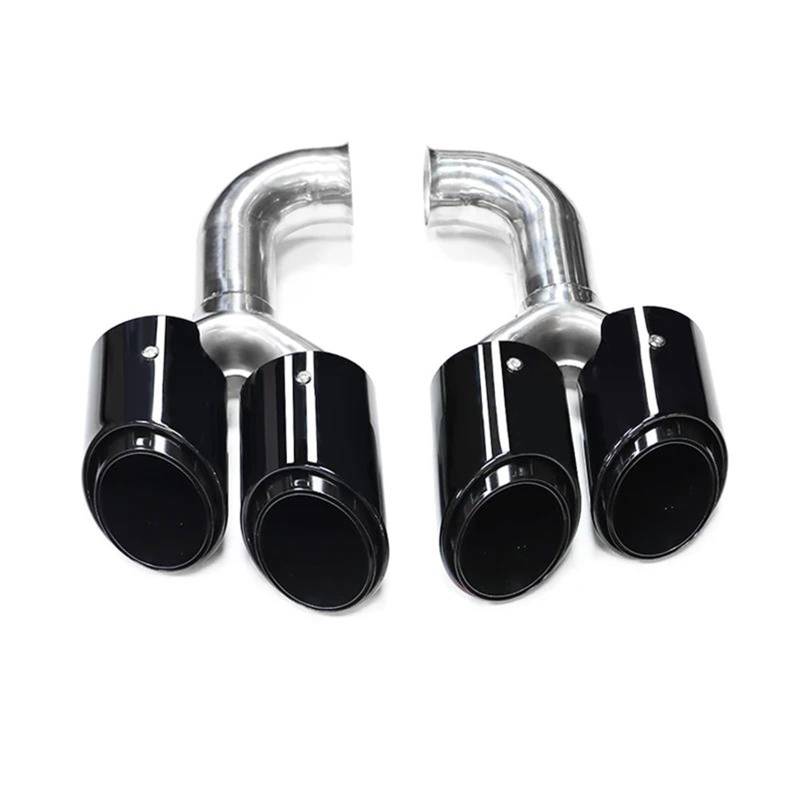 Auspuffblenden Quad-Auto-Auspuffblende Für Cayenne Für 958 2011–2014 304 Edelstahl-Schalldämpferspitze Düsen-Endrohr Auspuffanlage Tuning-Spitze Auto Auspuffblende(Black Long) von DZSYOHFS