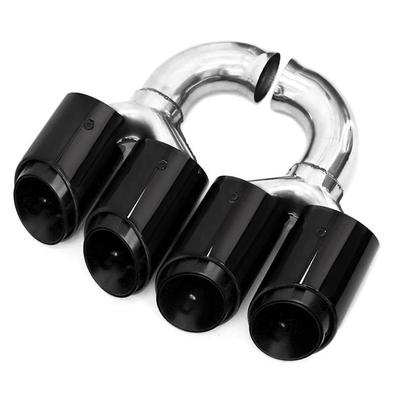 Auspuffblenden Quad-Auto-Auspuffblende Für Cayenne Für 958 2011–2014 304 Edelstahl-Schalldämpferspitze Düsen-Endrohr Auspuffanlage Tuning-Spitze Auto Auspuffblende(Black Short) von DZSYOHFS