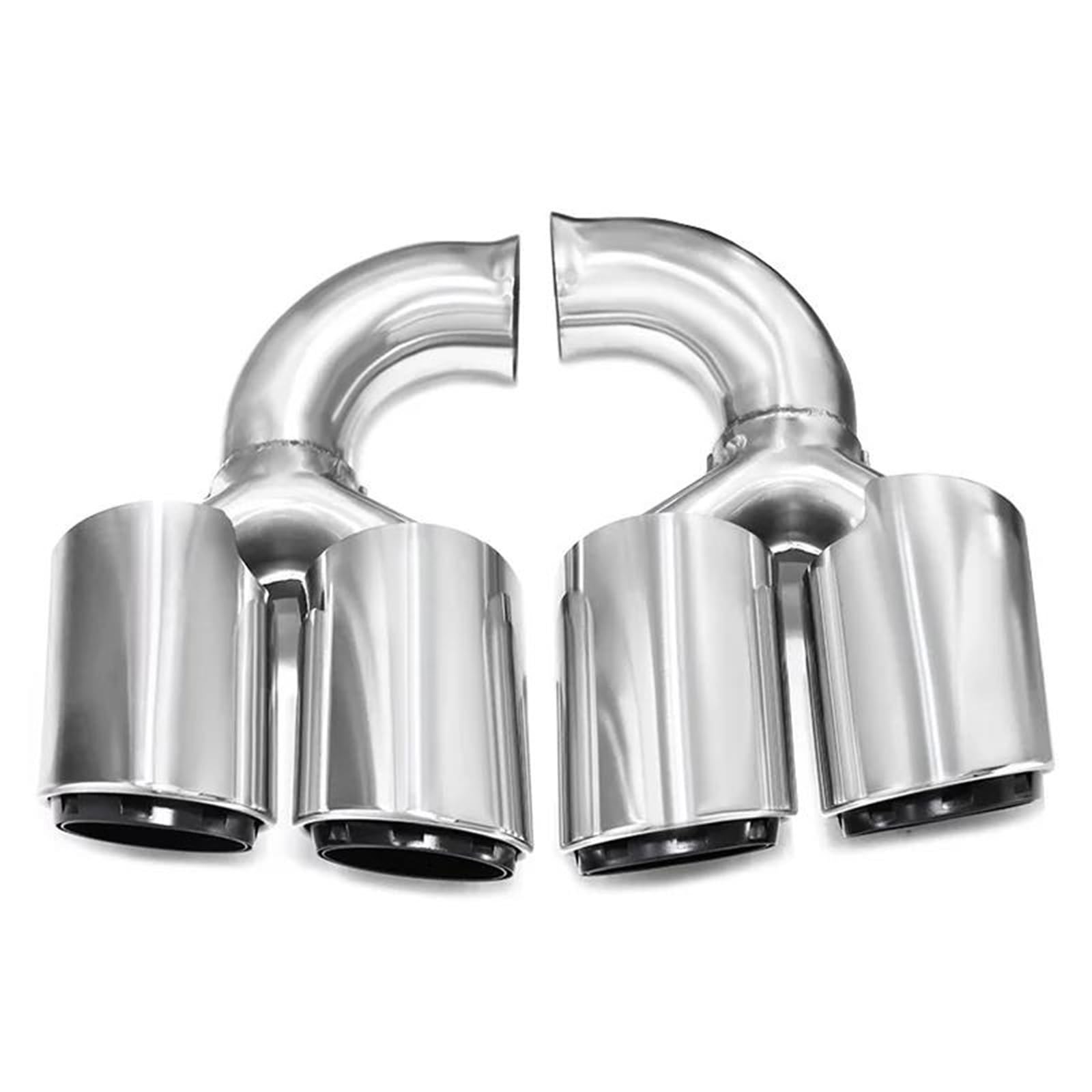 Auspuffblenden Quad-Auto-Auspuffblende Für Cayenne Für 958 2011–2014 304 Edelstahl-Schalldämpferspitze Düsen-Endrohr Auspuffanlage Tuning-Spitze Auto Auspuffblende(Silver Short) von DZSYOHFS