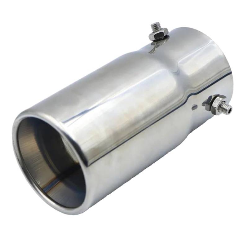 Auspuffblenden Verdicken Sie Die Hinteren Auspuffspitzen Aus Rostfreiem Schalldämpfer Endschalldämpfer Auspuff Auto Universal-Auspuff Autozubehör Auto Auspuffblende(Round Silver) von DZSYOHFS