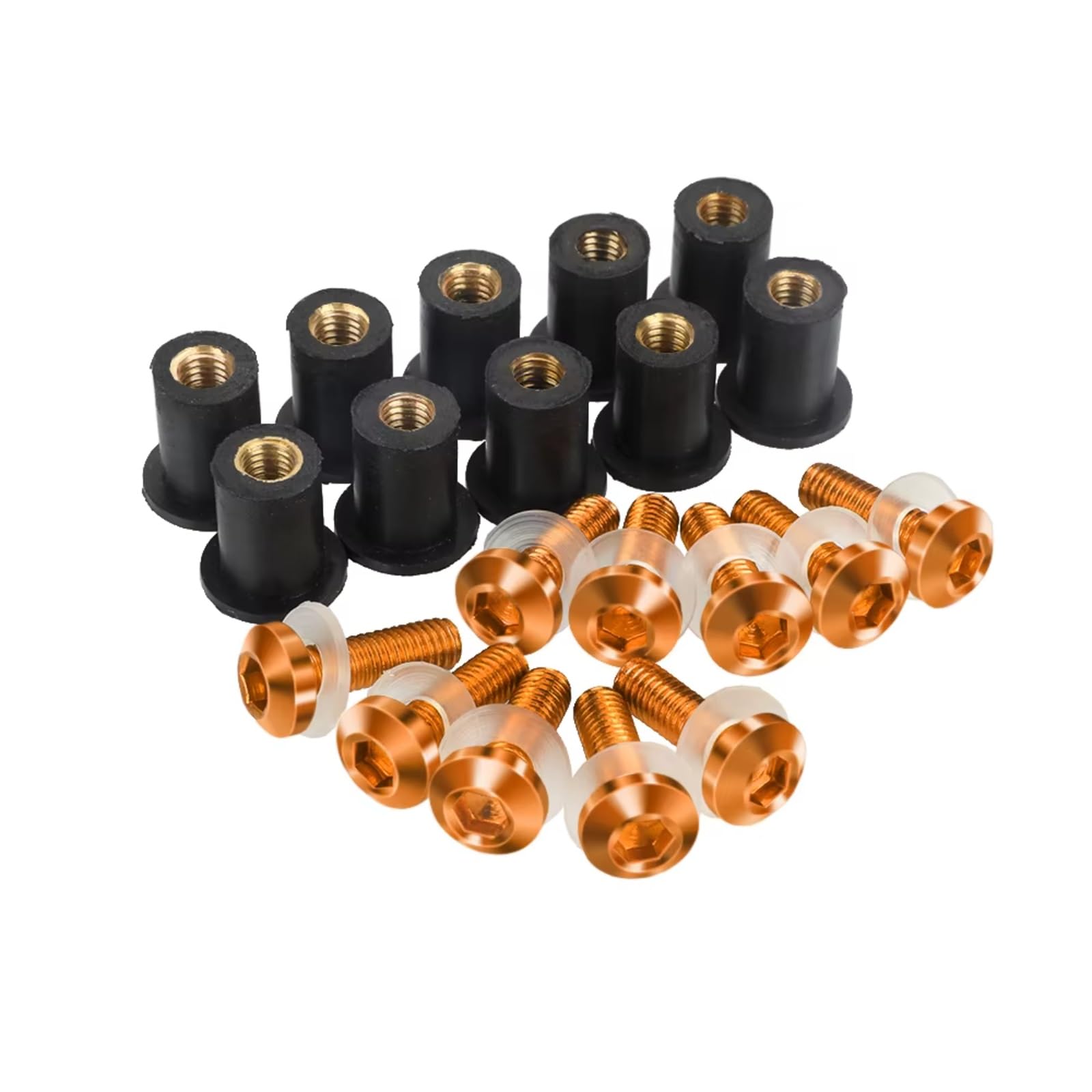 DZWDY Motorrad Schraube Kompatibel Mit CB599 Für CB600 Für Hornet Für CBR 600 Für F3 Für F4 Für F4i Für CB919 Für CBR900RR. Schrauben Für Die Motorrad-Windschutzscheibenverkleidung(Yellow) von DZWDY