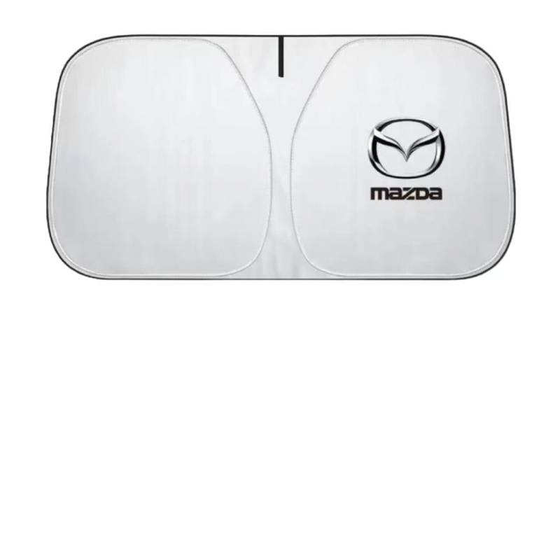 Sonnenblende Auto für Mazda CX-30,Faltbare Vorne Frontscheibe Sonnenschutz Visier mit Auto Logo Emblem Thermomatte Verdunkelung Plane UV-Schutz Auto Sommer Innen zubehör,B von DZYYDS