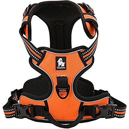 Da Jia Inc No-Pull-Hundegeschirr Haustier sicher Kontrolle Easy Soft Gehen gepolstertes reflektierende Sicherheit Weiche Mesh Gepolsterte Hundegeschirr (Orange, XS) von Da Jia Inc